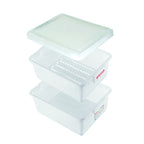 Thumbnail image #2 for CFS Brands Araven 01260 37-Quart White HDPE Defrost Kit, 3-Piece with Perforated Drip Box and Lid Case of 2