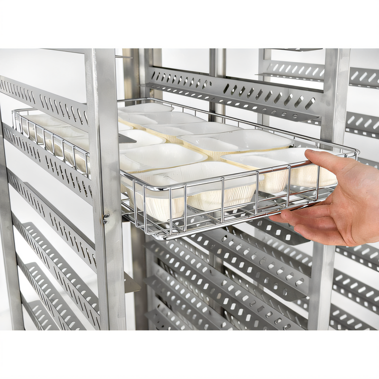 Product image #2 for FWE End-Loading Rethermalizer-Holding Roll-In Rack for 26 Wire Baskets