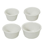 Thumbnail image #1 for Winco RFM-4W 4 oz White Melamine Fluted Ramekin Case of 8
