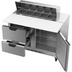 Thumbnail image #1 for Beverage-Air 48-Inch Two-Section Sandwich Top Refrigerated Prep Table with 10-Pan Rail, 1 Door, and 2 Drawers