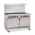 Thumbnail image #2 for American Range 48-Inch Gas Restaurant Range with 8 Open Burners and 2 Space Saver Ovens