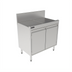 Thumbnail image #2 for Top Shelf 30-Inch Underbar Storage Cabinet with Drainboard Top, Stainless Steel