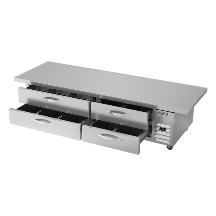 Product image #2 for Beverage-Air 96-Inch Two-Section 4-Drawer Worktop Cook Stand Refrigerator