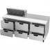 Thumbnail image #2 for Beverage-Air SPED72HC-08-6 72-Inch Three-Section Sandwich Top Refrigerated Prep Table with 6 Drawers and 8-Pan Opening