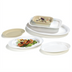 Thumbnail image #2 for Carlisle 21 x 15 Inch Oval Narrow Rimmed White Melamine Catering Platter