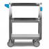 Thumbnail image #2 for Carlisle Stainless Steel 3-Shelf Utility Bus Cart, 300 lb. Capacity