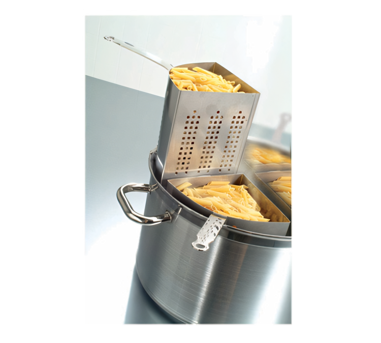 Product image #2 for Matfer Bourgeat Stainless Steel Triangular Pasta Cooker/Strainer Basket, 3 Qt., 7-Inch H, for 14-1/8-Inch Stockpot