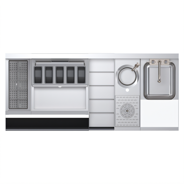 Product image #2 for Krowne Royal Series 54-Inch Underbar Single Zero-Step Speed Station with Dump Sink, Ice Bin, and Speedrail