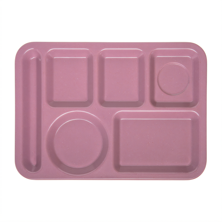 Product image #1 for Carlisle Rose Granite Left-Handed 6-Compartment Rectangular Compartment Tray