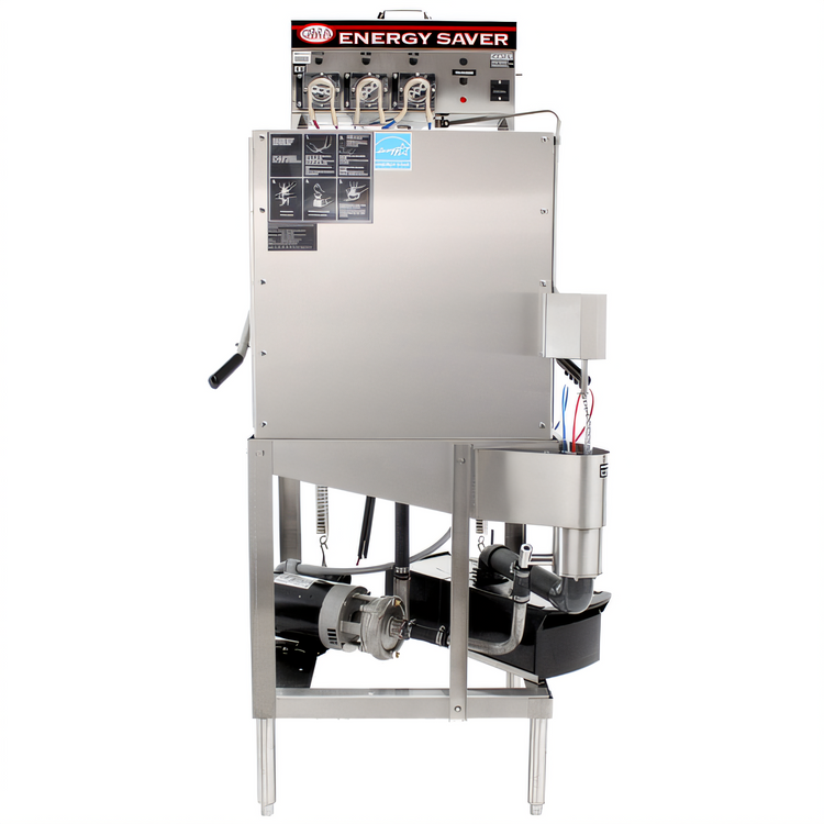 Product image #2 for CMA Dishmachines Energy Mizer Straight-Thru Door-Type Dishwasher, Low-Temp Chemical Sanitizing, 40 Racks/Hour