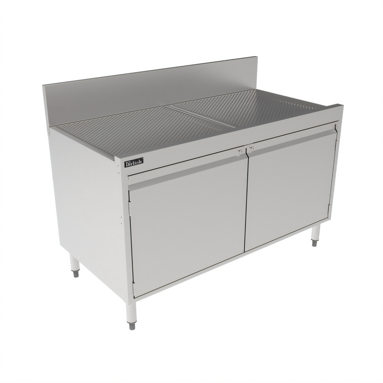 Product image #2 for Perlick Top Shelf 48-Inch Full-Depth Underbar Storage Cabinet with Drainboard Top and 6-Inch Backsplash