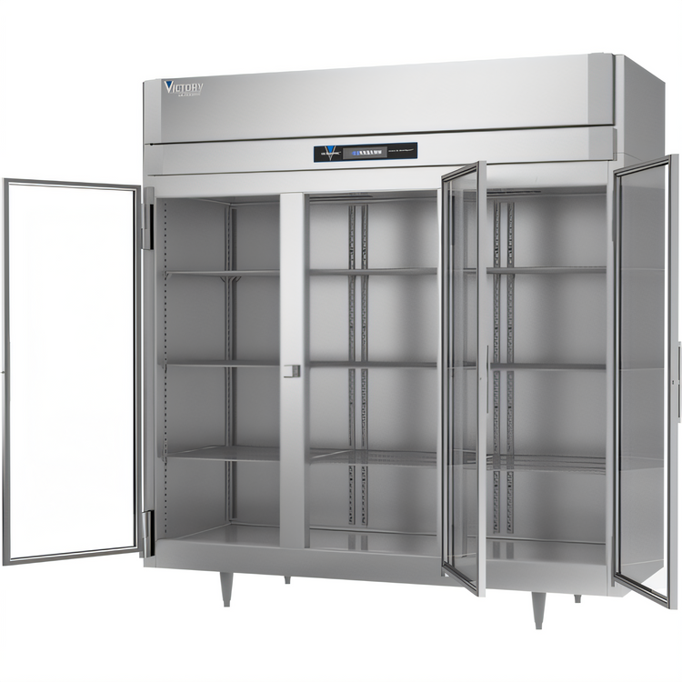 Product image #2 for Victory UltraSpec V-Core Powered 3-Section Glass Door Reach-In Freezer, 70.1 Cu. Ft.