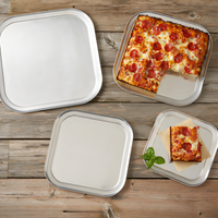 American Metalcraft 10 Inch Square Thin Pizza Pan with Wide Rim, 18-Gauge Aluminum