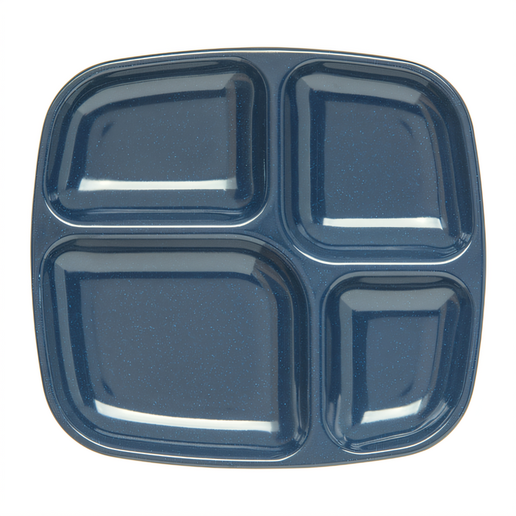 Product image #2 for Carlisle School 4-Compartment Melamine Compartment Tray, Café Blue, Rectangular