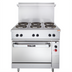 Thumbnail image #2 for Vulcan 36-Inch Electric Restaurant Range with 4 French Hotplates, 12-Inch Griddle, and Oversized Oven