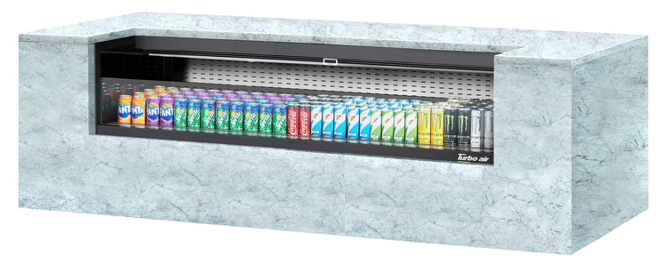 Product image #2 for Turbo Air 72-1/4-Inch Drop-In Countertop Horizontal Open Refrigerated Display Case, Low Profile, 10.4 Cu. Ft.