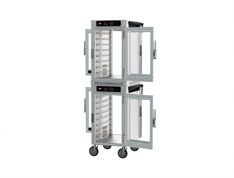 Product image #2 for Metro HotBlox Narrow Dual-Cavity Pass-Thru Mobile Insulated Holding Cabinet, 16-Pan, Digital, Clear Doors