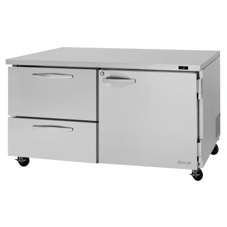 Product image #2 for Turbo Air PRO Series Two-Section Undercounter Freezer with Doors and Drawers, 17 Cu. Ft., Self-Contained, Stainless Steel