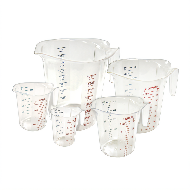 Product image #2 for Winco Deluxe One-Piece Polycarbonate 4-Quart Measuring Cup with Raised Quart and Liter Markings