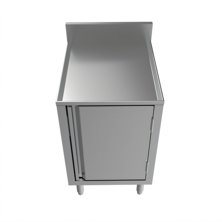 Product image #2 for BK Resources Well Series 21 x 18 Inch Stainless Steel Underbar Cabinet with Flat Top, Raised Edge, and 6-Inch Adjustable Legs