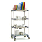 Thumbnail image #2 for Metro MetroMax 4 MAX4-PR36VX3 Mobile 4-Tier Polymer Drying Rack, 36 x 24 x 68 Inches, with Stainless Steel Drop-Ins and Tray Rack