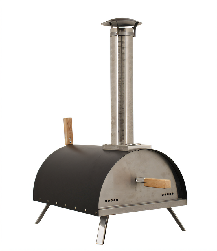 Product image #2 for Omcan Portable Stainless Steel Wood-Fired Pizza Oven with 13 x 13 Inch Stone Cooking Area