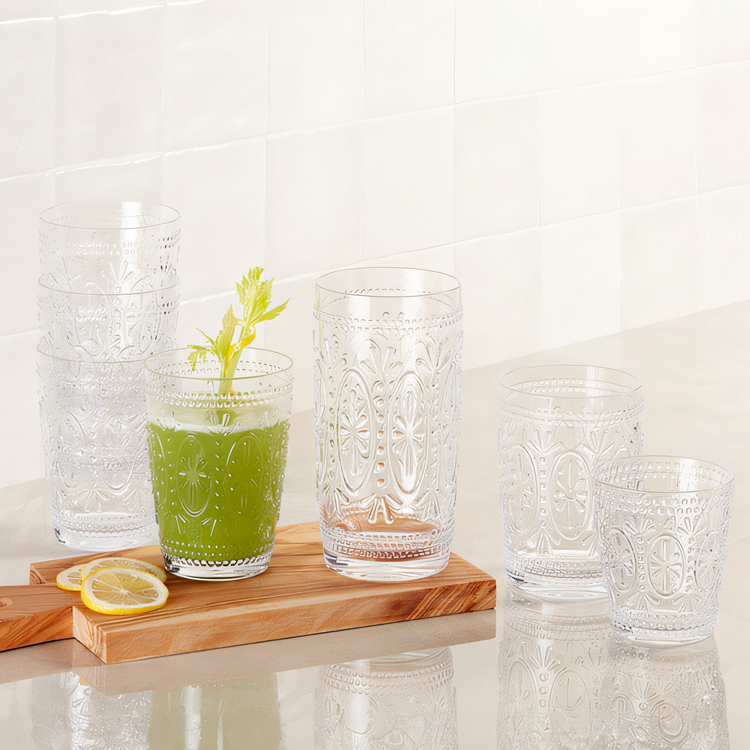 Product image #2 for American Metalcraft Lilli Drinkware Collection Stackable Tritan Rocks Glass, Clear, 8 oz.