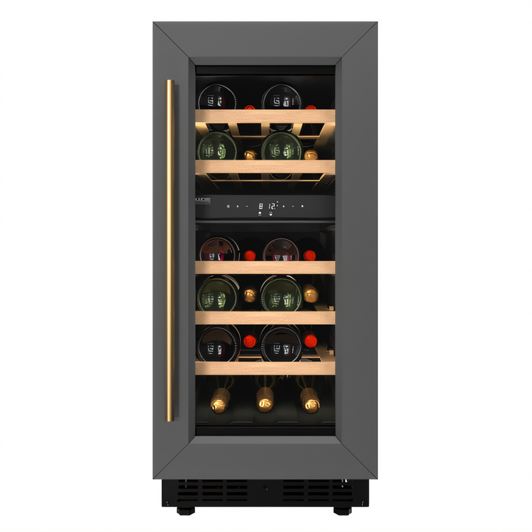 Product image #2 for KoolMore Dual Zone Wine Cooler with Glass Display Door, Black and Stainless Steel, 14.8 Inch Wide