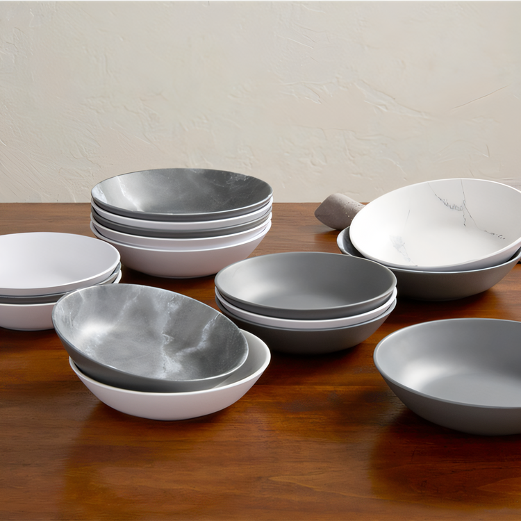 Product image #2 for American Metalcraft Mix & Matte 16 oz Round Melamine Bowl, Matte Gray