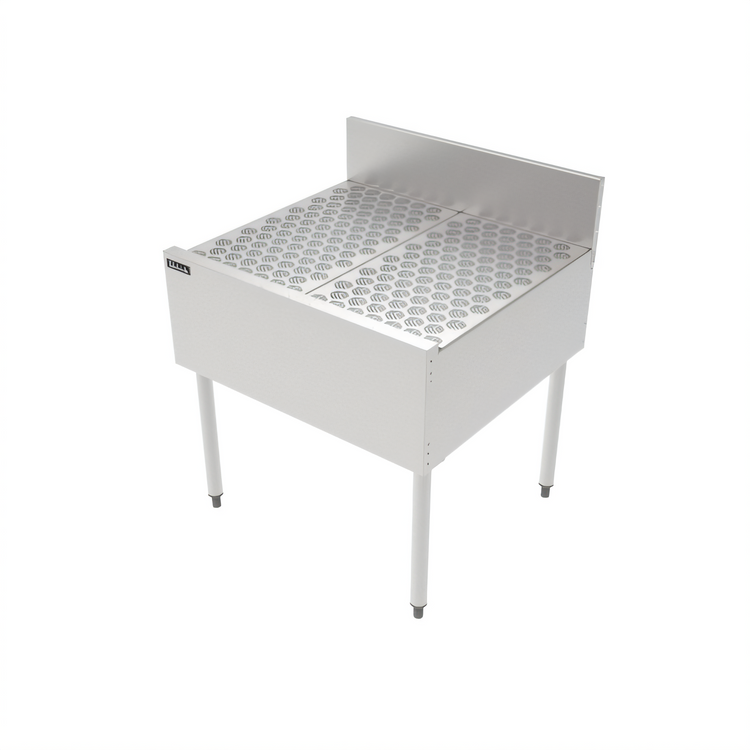 Product image #2 for Top Shelf TSCE Series 30-Inch Freestanding Underbar Drainboard with Backsplash and Glass Rack Inserts