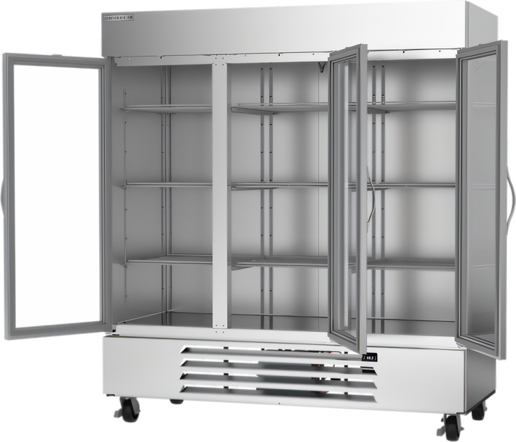 Product image #2 for Beverage-Air Horizon Series Three-Section Glass Door Reach-In Refrigerator, 70.19 Cu. Ft., Bottom Mount
