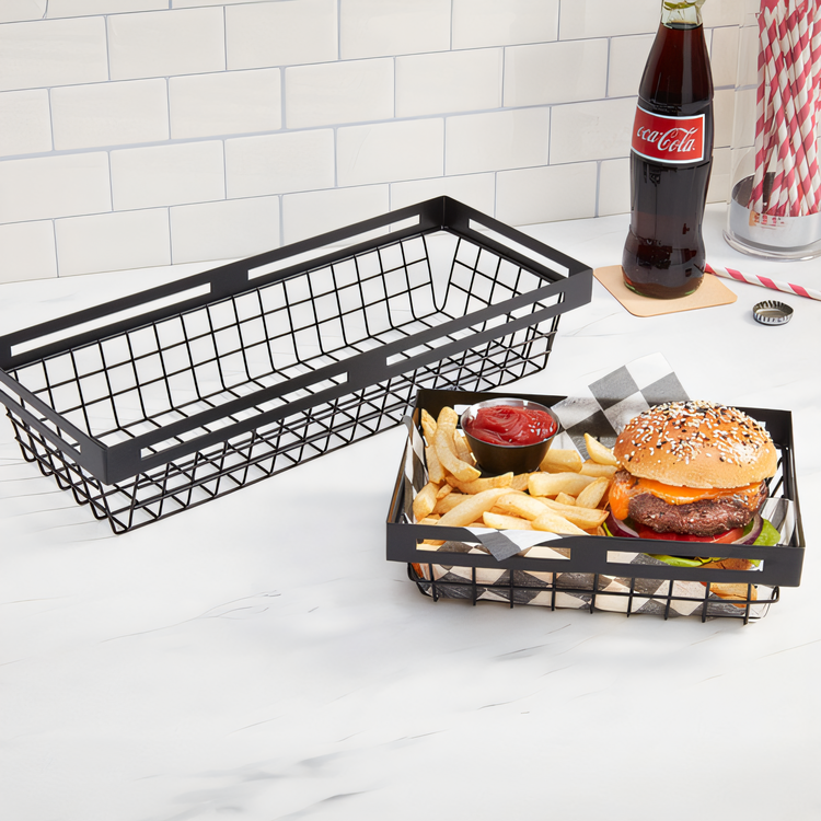 Product image #2 for American Metalcraft Black Twilight Nestable Rectangular 9-Inch Entree Serving Basket