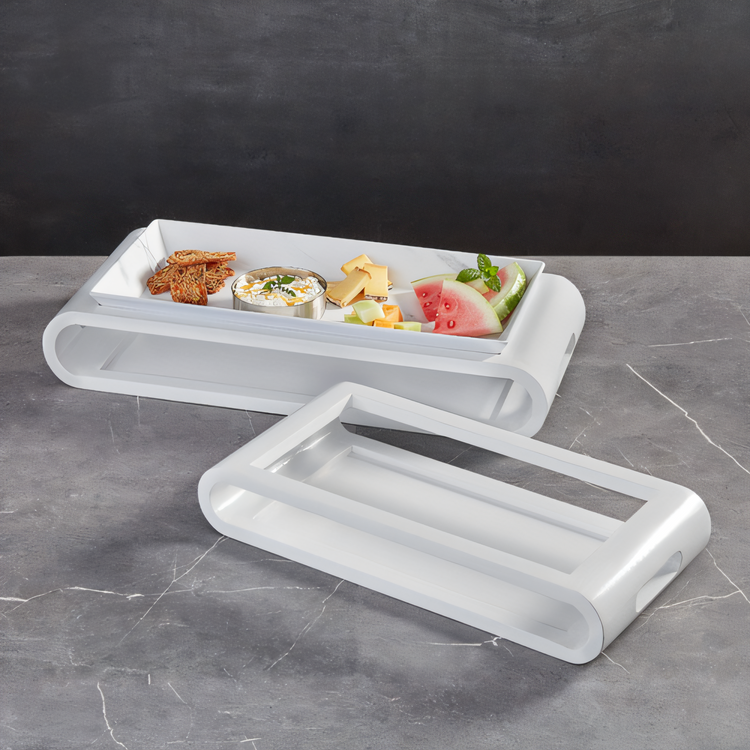 Product image #2 for American Metalcraft 17-1/4-Inch White Rectangular Wood Serving Tray