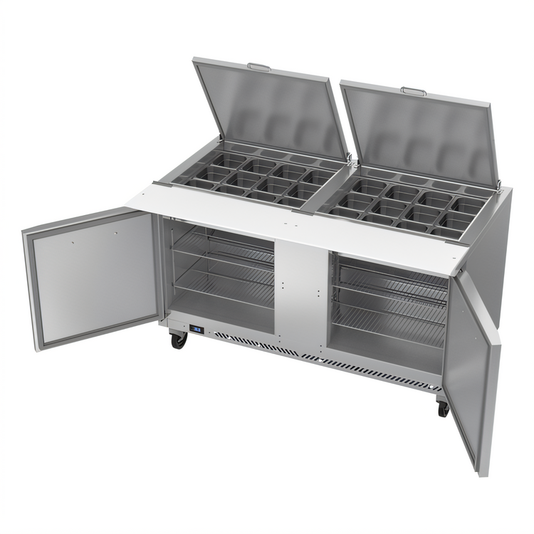 Product image #2 for Victory UltraSpec V-Core 60-Inch Two-Section Self-Contained Big Top Sandwich Prep Table with 24-Pan Opening