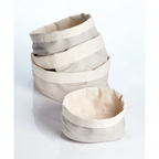 Thumbnail image #1 for American Metalcraft TV6 Oval 3-Layer Canvas Bag, 7-1/2 x 5-1/4 x 4 Inches, Cream Interior/Gray Exterior Case of 48
