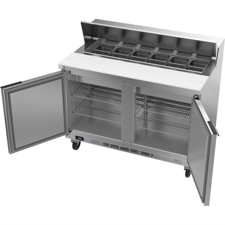 Product image #2 for Beverage Air SPE48HC-12 48-Inch Two-Section Sandwich Prep Table Refrigerator