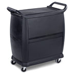 Thumbnail image #2 for CFS Brands CP203603 Bus Cart Replacement Panels, Top and Bottom Back Panels, Polypropylene, Black, for 18 x 36 Cart