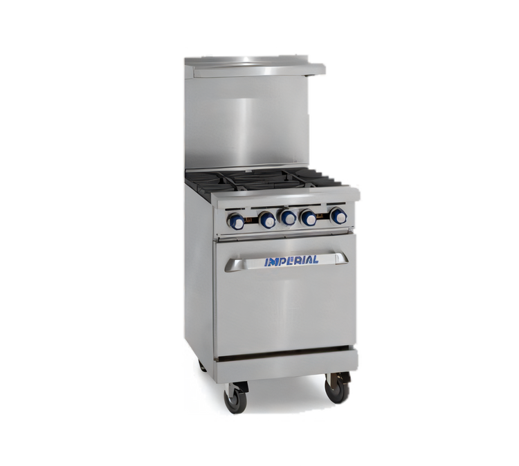 Product image #1 for Imperial Pro Series 24-Inch Combination Gas Restaurant Range with 2 Open Burners, 12-Inch Griddle, and Space Saver Oven