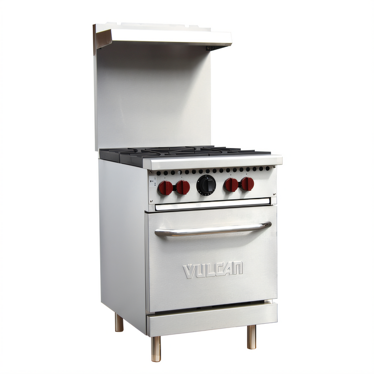 Product image #2 for Vulcan SX Series 24-Inch Natural Gas Restaurant Range with 4 Open Burners and Space Saver Oven