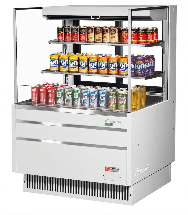 Product image #2 for Turbo Air Low-Profile Horizontal Open Display Merchandiser, 11.1 Cu. Ft., Self-Contained Refrigeration