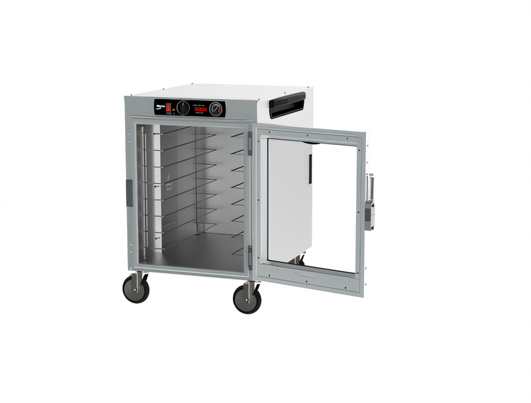 Product image #2 for Metro HotBlox Wide 8-Pan Half-Height Mobile Insulated Holding Cabinet with Clear Door and Analog Controls