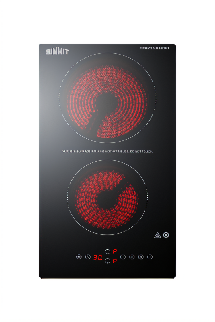 Product image #2 for Summit Commercial 2-Burner Built-In Electric Radiant Cooktop with Black Ceramic Glass Surface