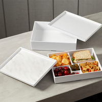 American Metalcraft White Rectangular Melamine Bento Box Lid for BB1WH and BB5WH