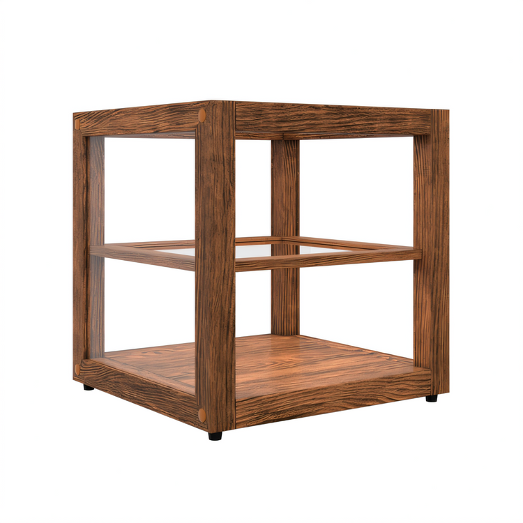 Product image #2 for KoolMore Rear-Open Countertop Bakery Display Case with 2 Tempered-Glass Shelves, Dark-Wood Finish, 1.0 Cu. Ft.