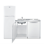 Thumbnail image #2 for Summit Commercial Summit Appliance ACKDW72 72-Inch Freestanding All-in-One Kitchenette with Dishwasher, Refrigerator-Freezer, Cooktop, and Sink