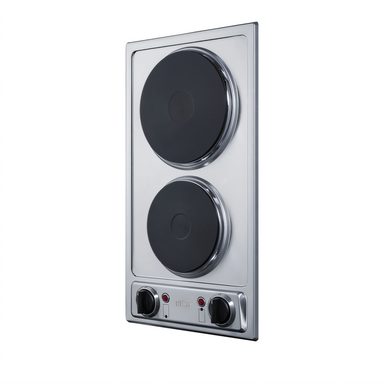 Product image #2 for Summit Commercial 2-Burner Solid Disk Electric Cooktop / Hot Plate, 115V, Stainless Steel