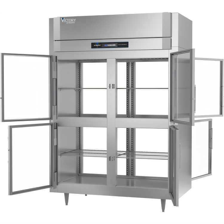 Product image #2 for Victory UltraSpec Series Extra Wide Pass-Thru Glass Half-Door Freezer, 2-Section, Self-Contained