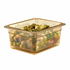 Thumbnail image #2 for Cambro H-Pan™ 25CLRHP150 1/2 Size 5-Inch Deep Amber High-Heat Plastic Colander Pan Case of 6