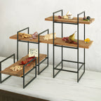 Thumbnail image #2 for American Metalcraft BRT2 Black Square Two-Tier Modular Buffet Riser, 16.5-Inch Height