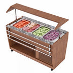 Thumbnail image #2 for Koolmore KM-RBT-59ACW Refrigerated Buffet Table, 4 full-size GN pans, freestanding, 59.5"W x 29.2"D x 39.9"H closed height, adjustable tempered-glass